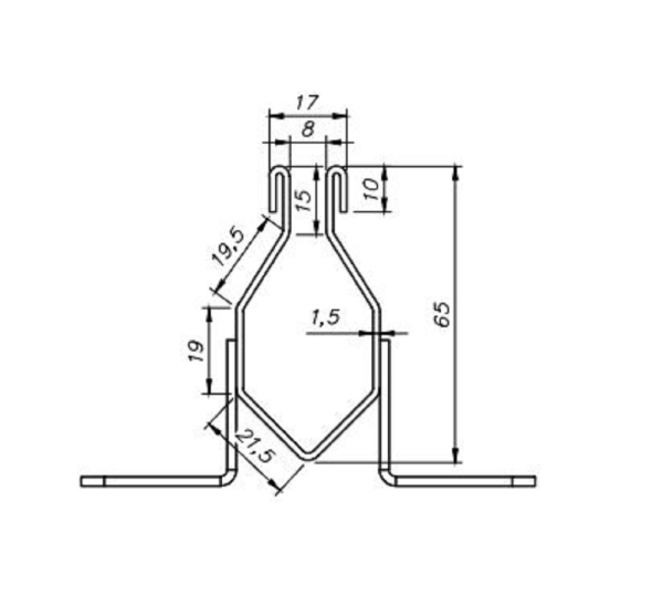 Schlitzrinne 90 Grad Edelstahl superflach 1 Meter Bauhöhe 75mm